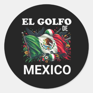 El Golfo de Mexico Bandera de Mexico Ronde Sticker
