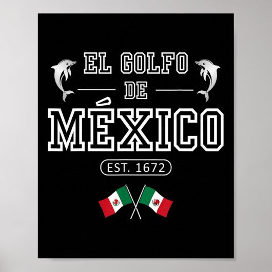 El Golfo De México Dolfijn Est 1672 Mexicaans Poster (Voorkant)