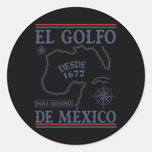 El Golfo De México Ronde Sticker (Voorkant)