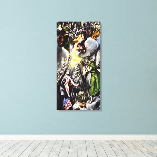 El Greco Annunciatie Virgin Mary Canvas Wrap (Insitu (Houten vloer))