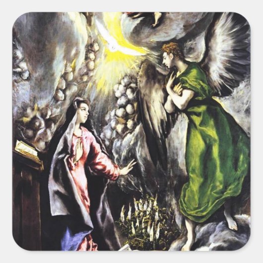 El Greco Annunciatie Virgin Mary Stickers (Voorkant)
