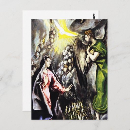 El Greco Annunciation Maagd Mary Briefkaart (Voorkant / Achterkant)