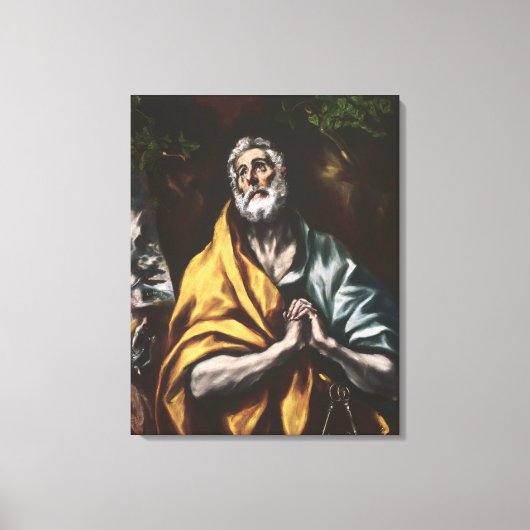 El Greco Berouwvolle Sint-Pieter Canvas Afdruk (Voorkant)