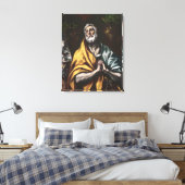 El Greco Berouwvolle Sint-Pieter Canvas Afdruk (Insitu (Slaapkamer))