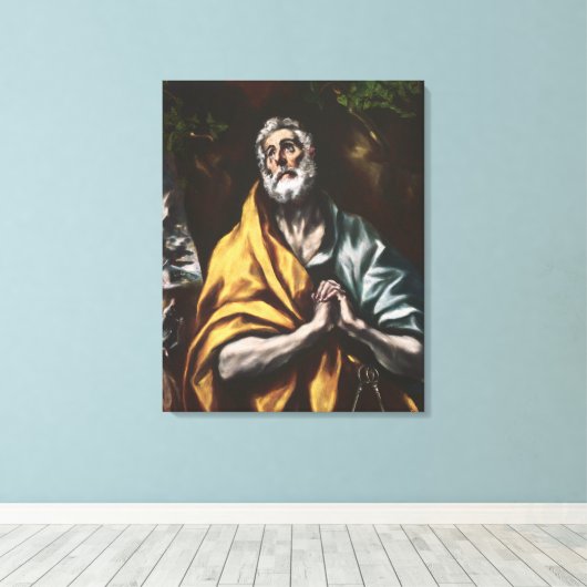 El Greco Berouwvolle Sint-Pieter Canvas Afdruk (Insitu (Houten vloer))
