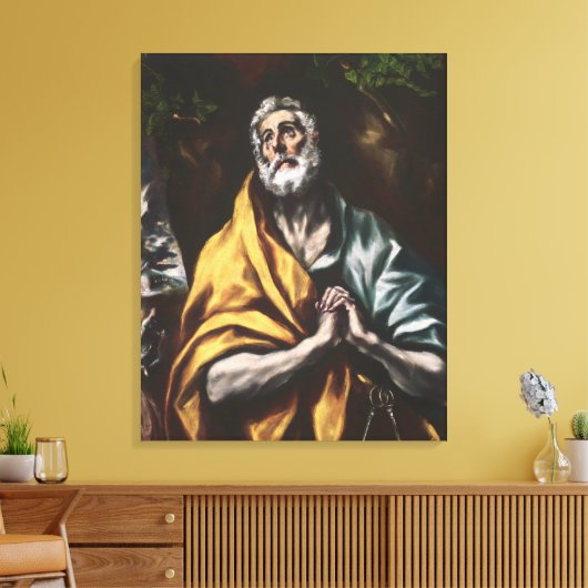 El Greco Berouwvolle Sint-Pieter Canvas Afdruk (Insitu (Woonkamer))