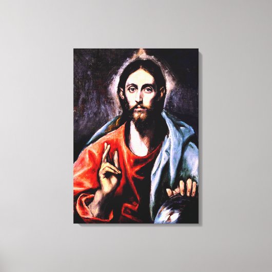 El Greco - Christus als Verlosser, kunstzinnig por Canvas Afdruk (Voorkant)