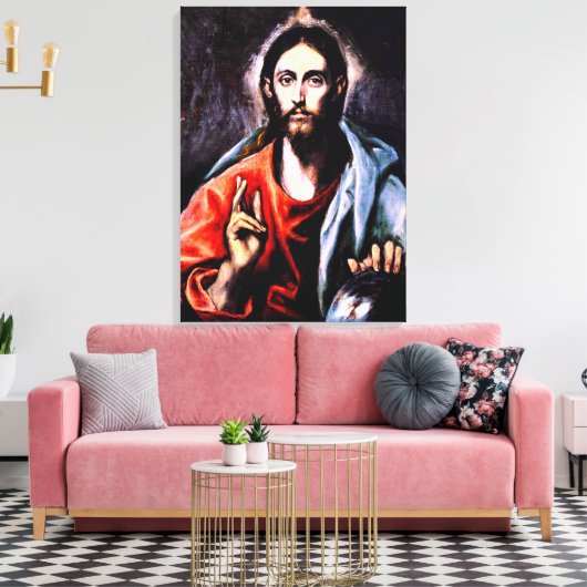 El Greco - Christus als Verlosser, kunstzinnig por Canvas Afdruk (Insitu (Woonkamer))