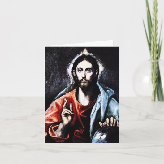 El Greco Christus die de Kaart van de Nota zegenen (Voorkant)