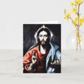 El Greco Christus die de Kaart van de Nota zegenen (Gele Bloem)