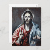 El Greco Christus die de redder van de wereld vers Briefkaart (Voorkant / Achterkant)