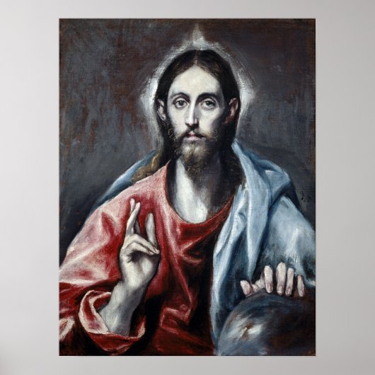 El Greco Christus die de redder van de wereld vers Poster (Voorkant)
