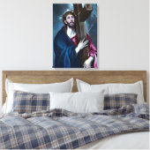 El Greco Christus die het kruis draagt Canvas Afdruk (Insitu (Slaapkamer))