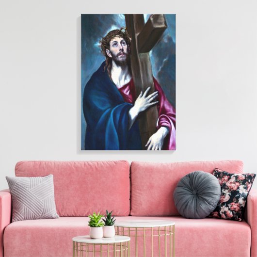El Greco Christus die het kruis draagt Canvas Afdruk (Insitu (Woonkamer))