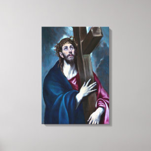 El Greco Christus die het kruis draagt Canvas Afdruk