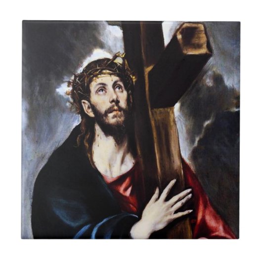 El Greco Christus draagt de dwarslang Tegeltje (Voorkant)
