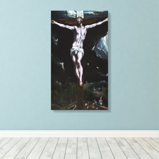 El Greco Christus op het kruis Canvas Afdruk (Insitu (Houten vloer))