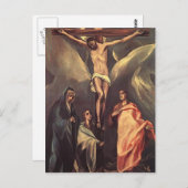 El Greco-Christus op het kruis met Maries, St. Joh Briefkaart (Voorkant / Achterkant)