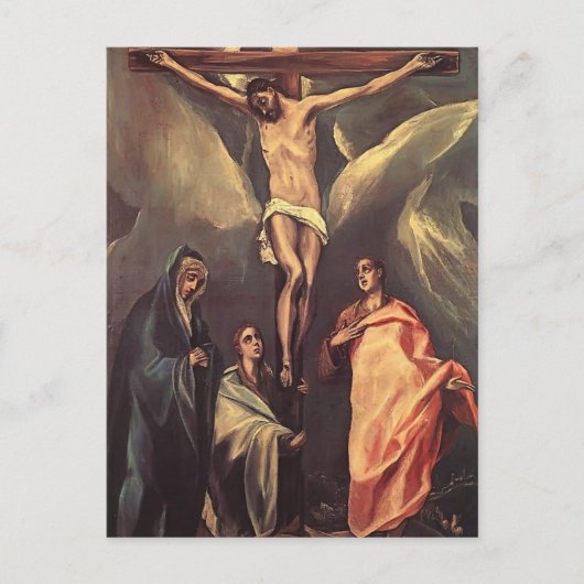 El Greco-Christus op het kruis met Maries, St. Joh Briefkaart (Voorkant)