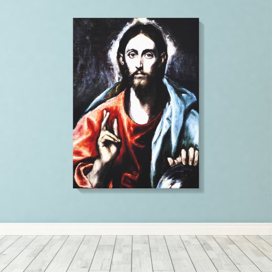 El Greco Christus Zegen Canvas Wrap (Insitu (Houten vloer))