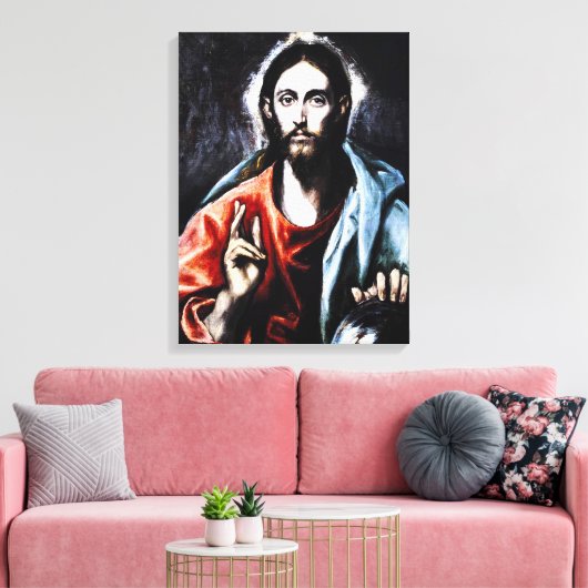 El Greco Christus Zegen Canvas Wrap Afdruk (Insitu (Woonkamer))