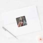 El Greco - Christus zegen Vierkante Sticker (Envelop)