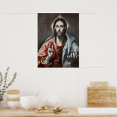 El Greco - Christus Zegenend Poster (Keuken)