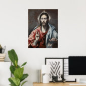 El Greco - Christus Zegenend Poster (Thuiskantoor)