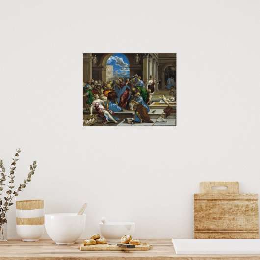 El Greco Christus zuivert de tempel Poster (Keuken)