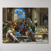 El Greco Christus zuivert de tempel Poster (Voorkant)