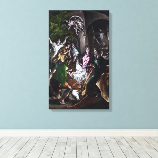 El Greco De Aanbidding van de Herders Canvas Afdruk (Insitu (Houten vloer))
