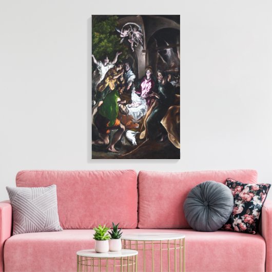 El Greco De Aanbidding van de Herders Canvas Afdruk (Insitu (Woonkamer))