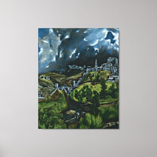El Greco - Gezicht op Toledo Canvas Afdruk (Voorkant)