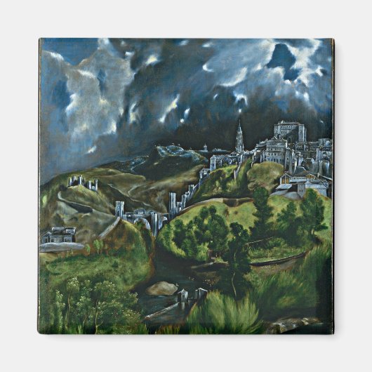 El Greco - Gezicht op Toledo Magneet (Voorkant)