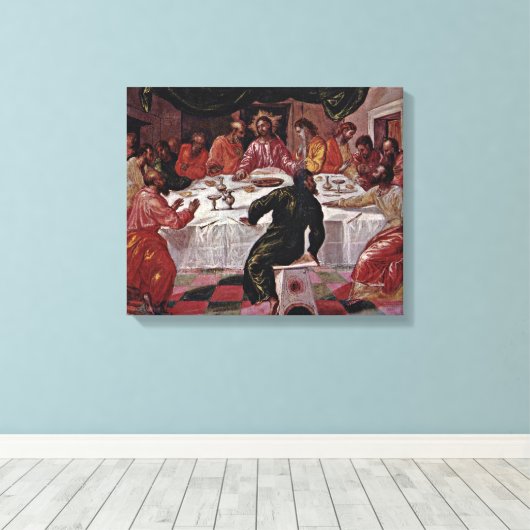 El Greco - Het Laatste Avondmaal Canvas Afdruk (Insitu (Houten vloer))
