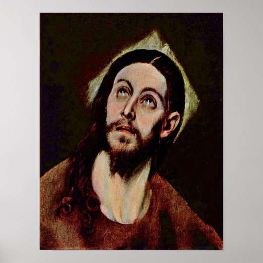 El Greco - Hoofd van Christus Poster (Voorkant)