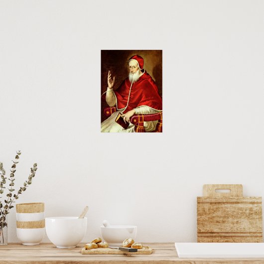 El Greco - Portret van paus Pius V Poster (Keuken)