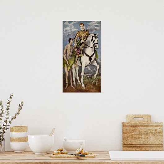 El Greco - Saint Martin en de Beggar Poster (Keuken)