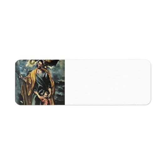 El Greco- St. Joseph en het Christuskind Etiket (Voorkant)