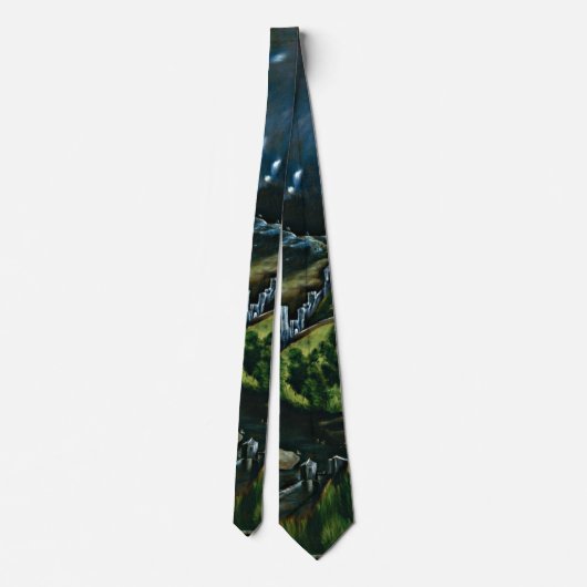 El Greco - Uitzicht van Toledo Stropdas (Achterkant)