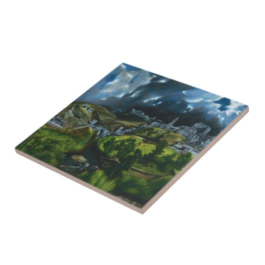 El Greco Uitzicht van Toledo Tile Tegeltje (Zijkant)