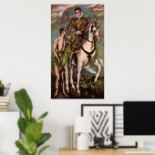 El Greco's Saint Martin en de Beggar, ongeveer 160 Poster (Thuiskantoor)