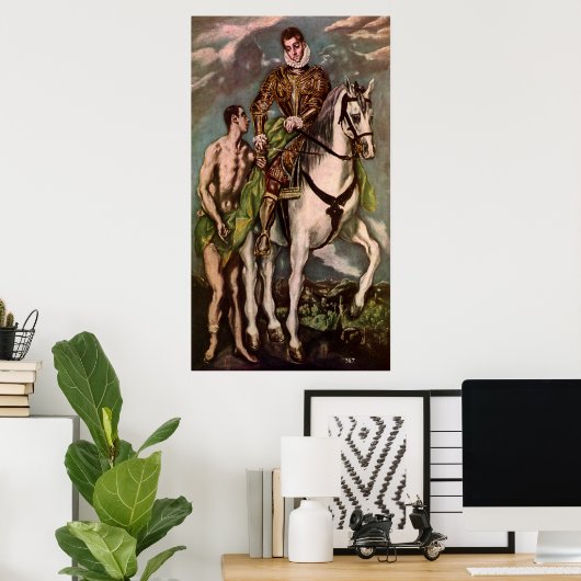 El Greco's Saint Martin en de Beggar, ongeveer 160 Poster (Thuiskantoor)