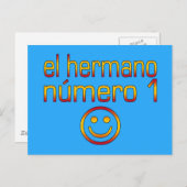 El Hermano Número 1 - Nummer 1 broer in het Spaans Briefkaart (Voorkant / Achterkant)