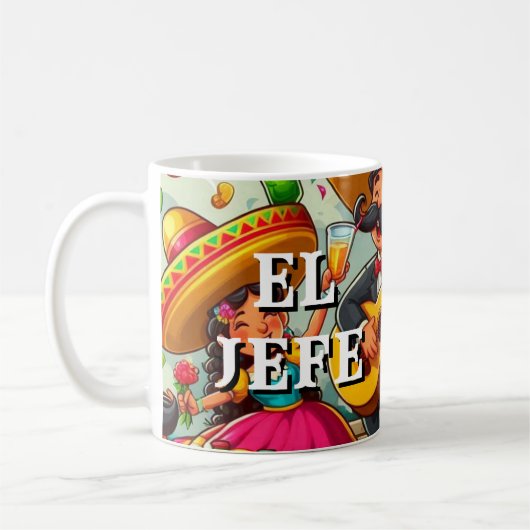 El Jefe "De Baas" Feest Koffiemok (Links)