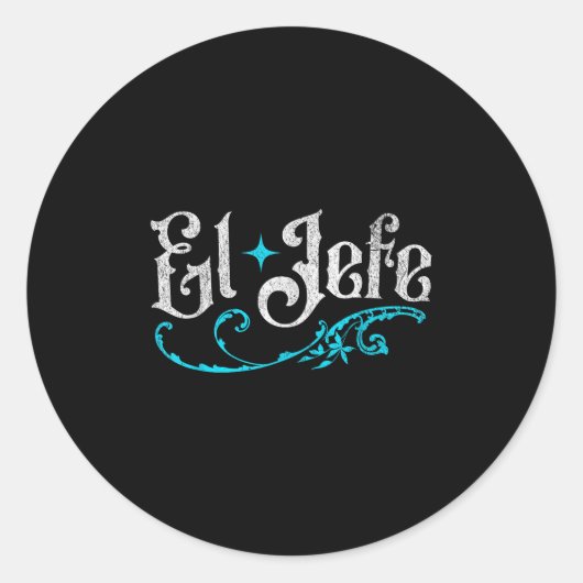 El Jefe, de grappige baas Cinco de Mayo in het Spa Ronde Sticker (Voorkant)