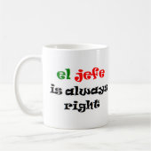 el jefe heeft altijd gelijk koffiemok (Links)