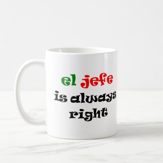 el jefe heeft altijd gelijk koffiemok (Links)