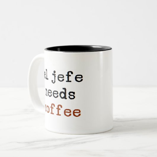 el jefe heeft koffie nodig tweekleurige koffiemok (Voorkant links)