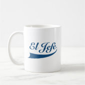 El Jefe in Navy Blue Lettering Koffiemok (Links)